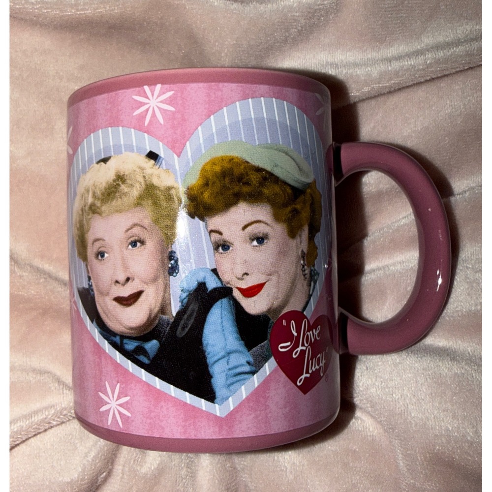 I Love Lucy Ceramic Coffee Mug Friends Forever Pink‎ Heart Design